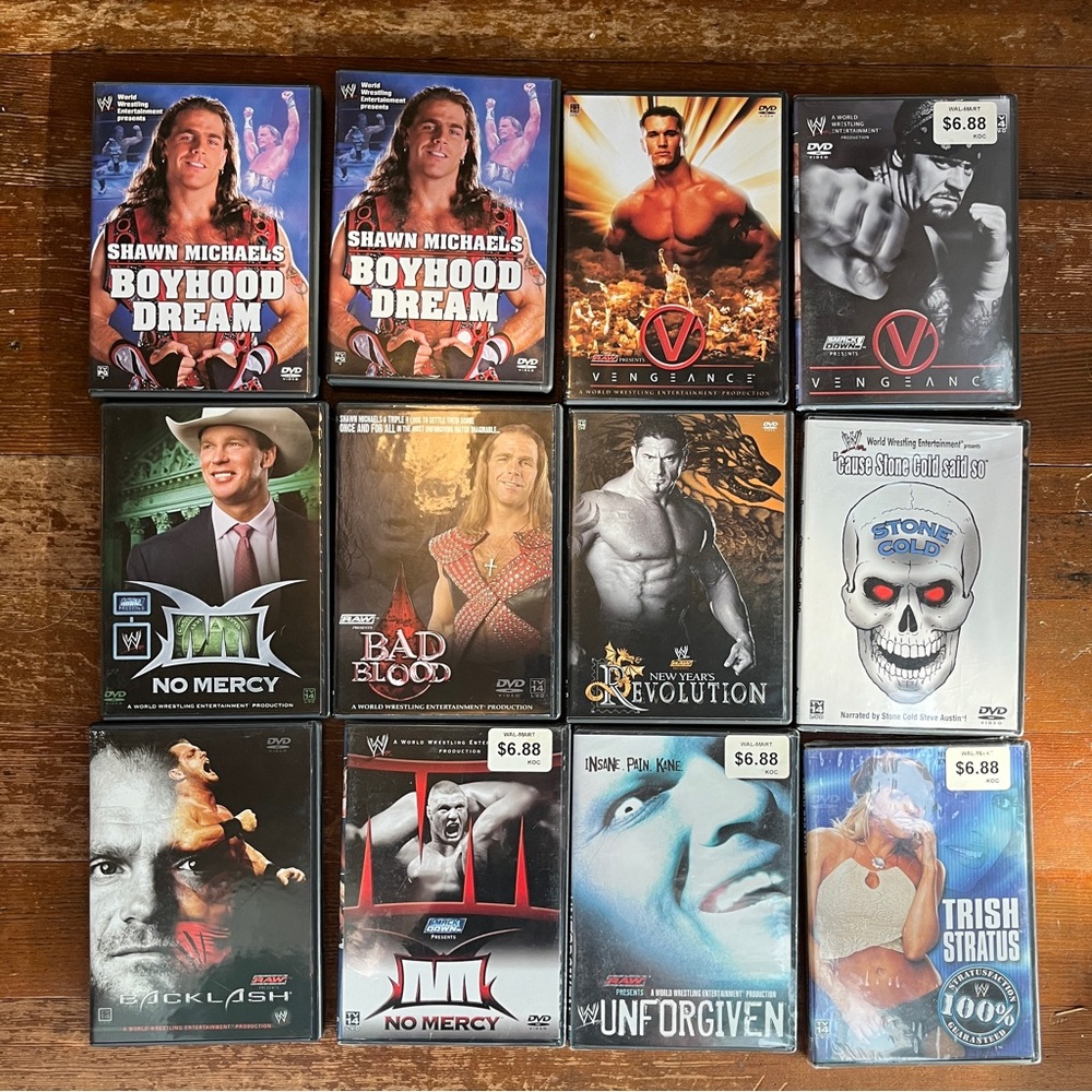 Vintage WWE 2000’s Wrestling DVD Lot of 12